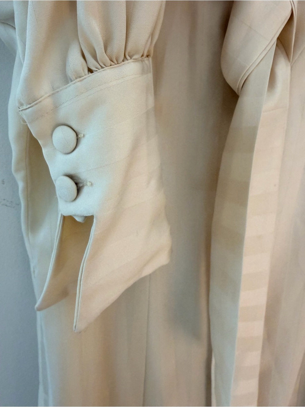 Lanvin Cream Tie-Neck Blouse with Soft Stripe - Picture 3 of 6